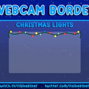 Cute Animated Rainbow Christmas Lights  Webcam Border - Twitch, Overlay, Kawaii