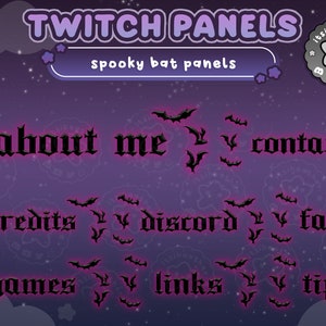 Cute Spooky Black Devil Bat wing Panel for Twitch