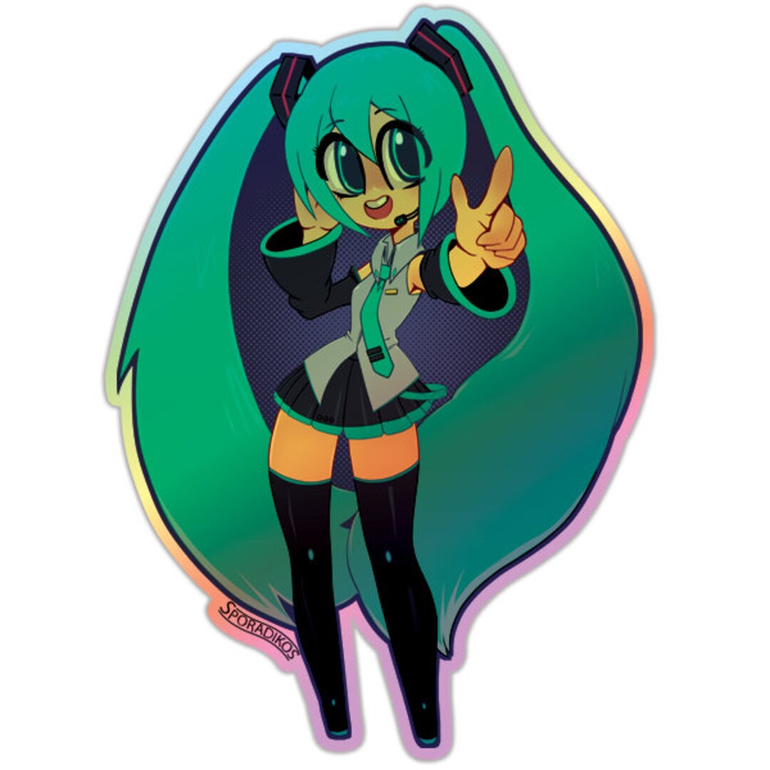 Hatsune Miku Holographic Sticker Etsy