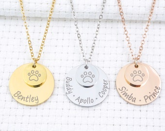 Personalized Custom Pet Paw Necklace Dog Cat Name Jewelry  For Women Pet Loss Memorial Gift Pet Lovers Mama Birthday Mother's Day Gift