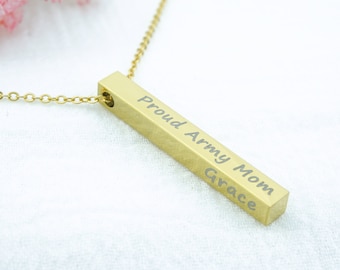Personalized Custom Deployment Gift Necklace Army Air Force Wife Girl friend Mom Mother Long Distance Couples Boot Camp Military jewelry