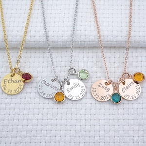 Personalized Custom Family Mother Children&#39;s Kids Name Date Necklace For Wife New Mom Mama Baby Aunt Sister  Birthday Mother&#39;s Day Gift