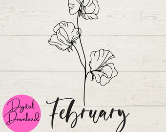 February Birth Flower, Primrose SVG, February SVG, Flower SVG, Digital Downloads, Instant Files, Digital Flower Crafts, Cut File for Cricut
