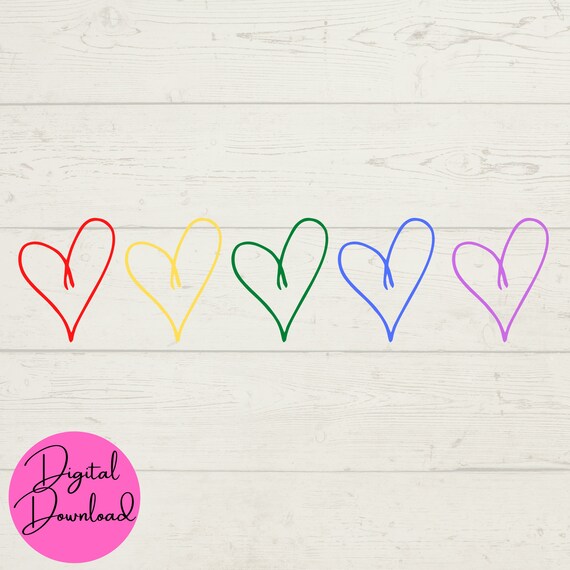 Pride Hearts SVG LGBTQ SVG Rainbow Hearts Svg Pride Month - Etsy