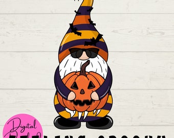 Spooky Halloween Gnome SVG, Feeling Spooky SVG, Halloween SVG, Gnome svg, Digitale downloads, Instant Files, Cut Cricut File, Digitale Ambachten