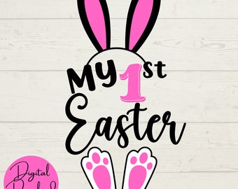 My First Easter SVG, Baby's First Easter Digital Downloads, Easter Bunny SVG, 1st Easter Instant Download, Digital Cut Files for Cricut, png