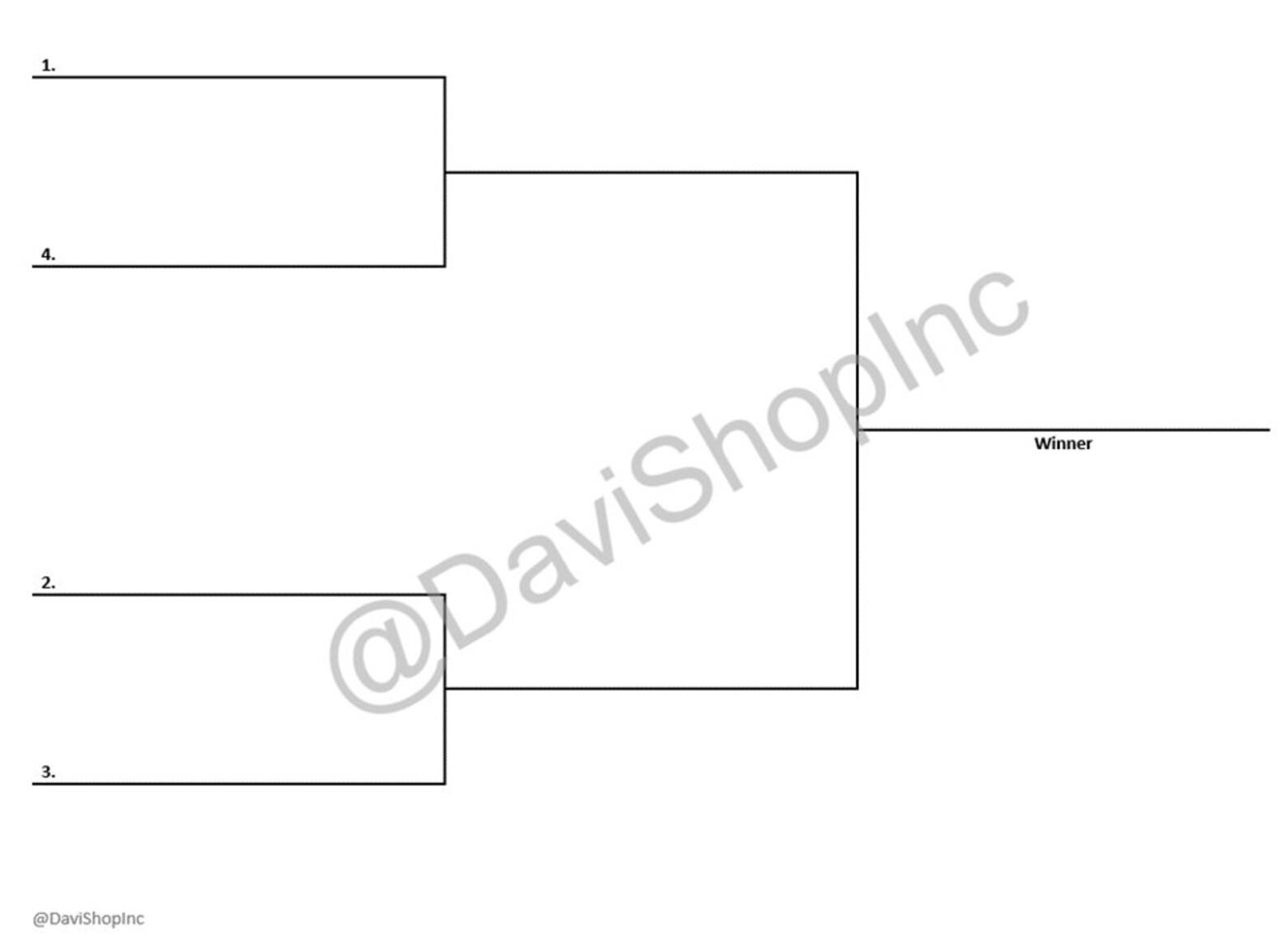 4team Single Elimination Playoff Brackets Etsy