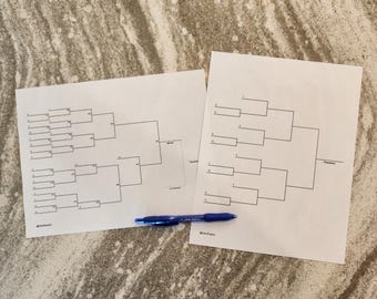 12-Team Single and Double Elimination Playoff Brackets | PDF JPG and Hi-Resolution PNG