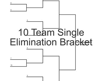 10-Team Single and Double Elimination Playoff Brackets | PDF JPG and Hi-Resolution PNG