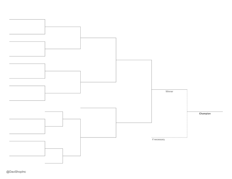 8-team Single and Double Elimination Playoff Brackets | PDF JPG and Hi ...