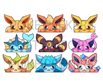 Eeveelution Poke Peeker Stickers