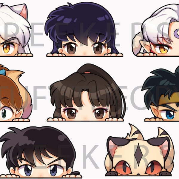 Anime Inu Peeker Stickers