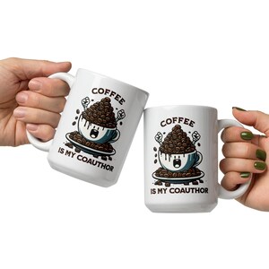 Taza "El café es mi coautor" / Regalo divertido para profesores / Revisión por pares / Publicaciones académicas / Redacción de artículos de revistas / Regalo divertido para docentes