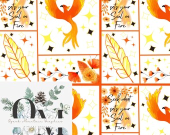 Phoenix patchwork seamless file  digital download