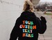 Your Custom Text Here On Back Sweatshirt/Hoodie, hoodies for women aesthetic , Custom Text Aesthetic Hoodie, y2k Hoodie With Words On Back 