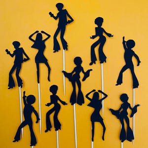 Disco Dance Party Birthday Party Decor Cupcake Topper