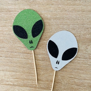 Alien Birthday Party Decor Cupcake Topper