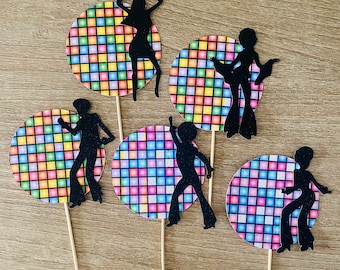 Retro Disco Geburtstag Party Dekor Cupcake Topper
