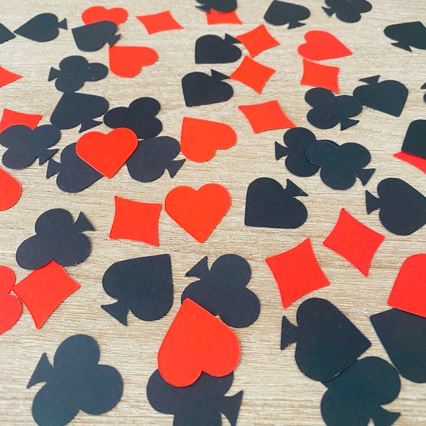 Poker Cards Hearts Spades Diamonds Clubs Birthday Party Decor Confetti