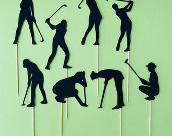 Dekoracje na babeczki golfowe | Dekoracje urodzinowe na imprezę golfową