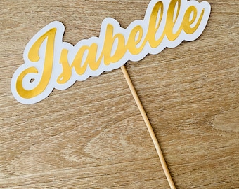 Personalized Custom Gold Name Decor Cake Topper