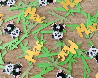 Personalized Custom Name Panda Birthday Party Decor Confetti