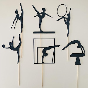 Artistic Rhythmic Gymnastics Apparatus Birthday Party Decor Cupcake Topper