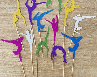 Gymnastik Bunt Geburtstags Party Dekor Cupcake Topper