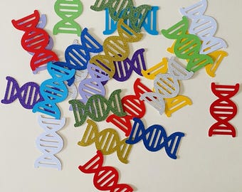 Confeti de ADN / Decoraciones para fiestas científicas / Confeti de ADN colorido para mesa / Decoración de cumpleaños STEM / Confeti para fiestas de laboratorio