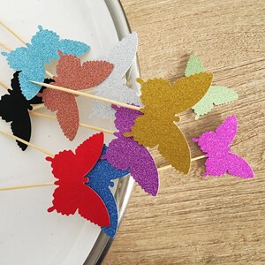 Butterfly Birthday Party Decor Cupcake Topper