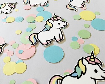 Decoraciones de confeti de unicornio / Decoración mágica para fiestas de unicornios