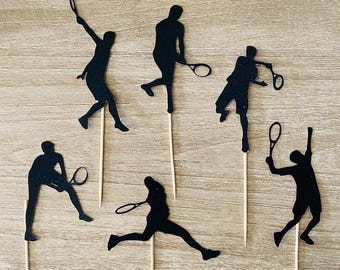 Tennis Cupcake Toppers | Tennis Sports Birthday Party Decorations | Tennis Court Party Decor | Tennis Theme Birthday