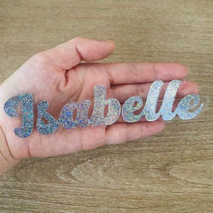 Personalized Custom Name Decor Glitter Silver Sticker