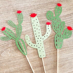 Cactus Birthday Party Cake Topper