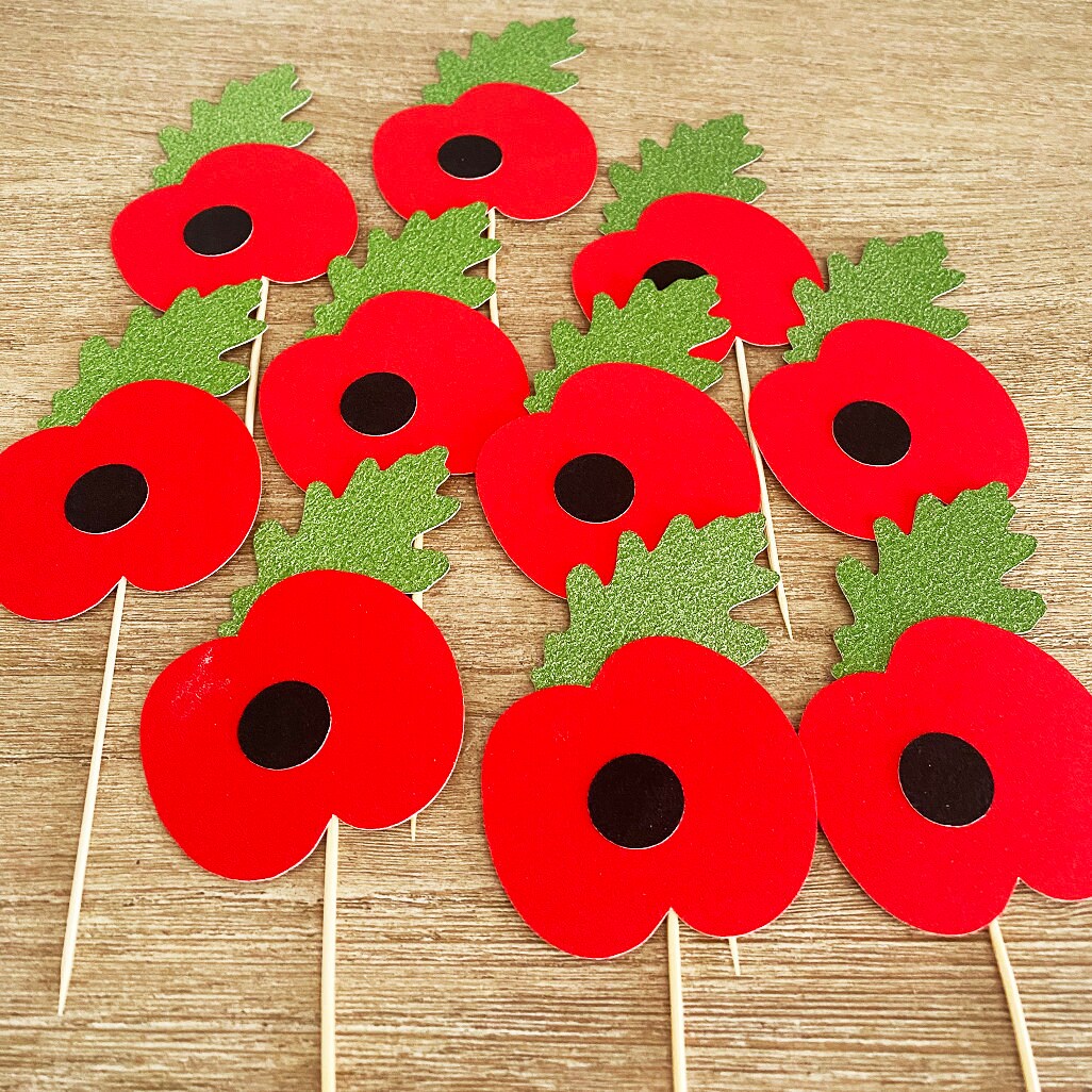 Mohn Geburtstag Party Dekor Cupcake Topper