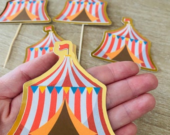 Circus Birthday Party Decor Cupcake Topper