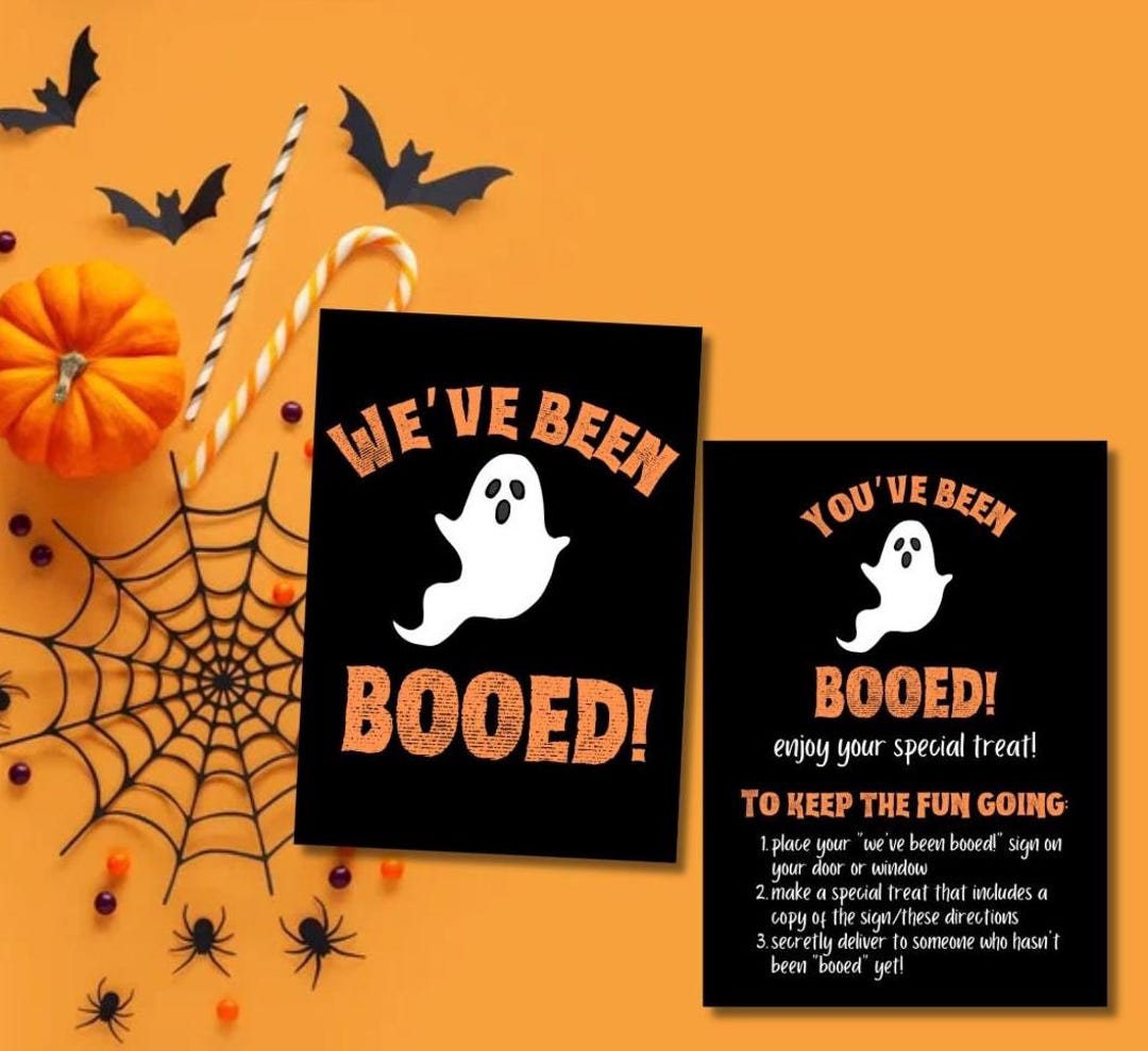 You’ve Been Booed Signs, We’ve Been Booed Sign, Booed Cards, Halloween ...