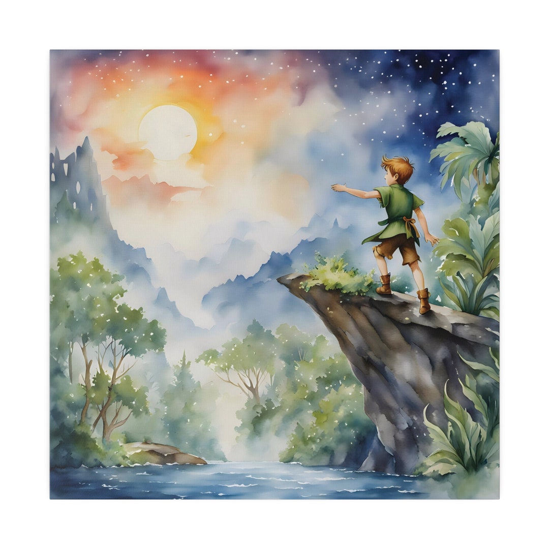 Peter Pan Canvas Wall Art Peter Pan Nursery Wall Decor Peter Pan Wall