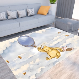 Winnie Puuh Teppich für Kinderzimmer |  Winnie Puuh Matte Jungen Mädchen Schlafzimmer Kinderzimmer | Spielbereich Teppich
