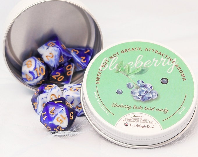 Blueberry Candy Themed Dice Set | D&D Dice | DND