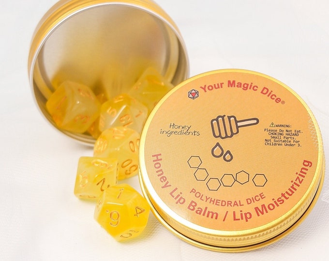 Honey Lip Balm Themed Dice Set | D&D Dice | DND