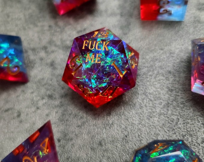 F Word Dice Set: Crystal Resin D&D Dice f words