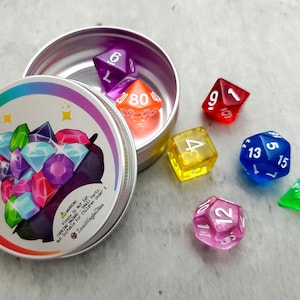 Crystal Gemstone Dice Set | D&D Dice | DND