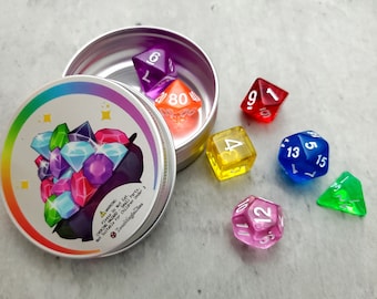 Crystal Gemstone Dice Set | D&D Dice | DND