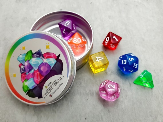 Crystal Gemstone Dice Set | D&D Dice | DND