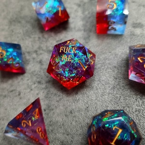 F Wort Würfel Set: Crystal Resin D&D Würfel