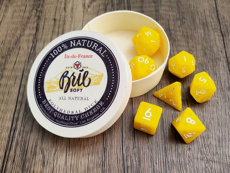 Cheese Themed Dice Set D&D Dice Dungeons and Dragons Etsy