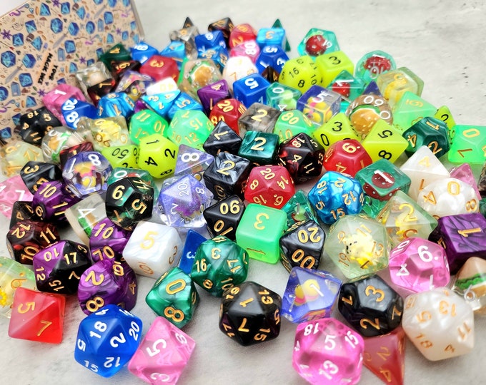 One Pound (1 LB) Half Pound (1/2 LB) Mystery Random Dice Set | D&D Dice | DND