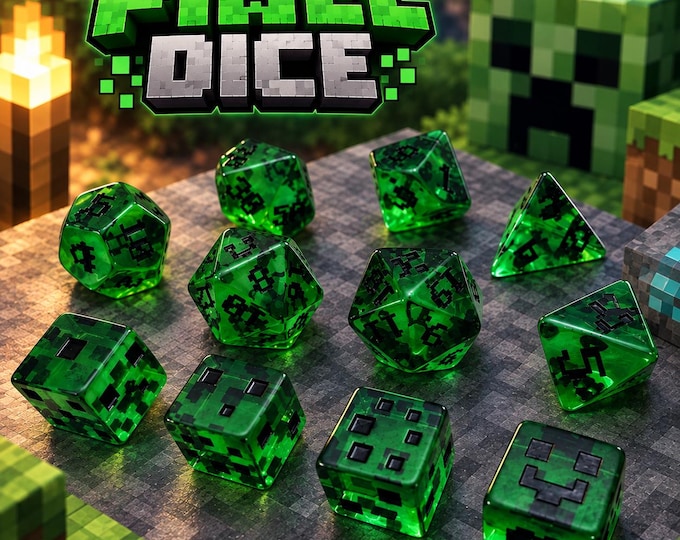 Pixel Dice Set (11pcs) | D&D Dice | DND