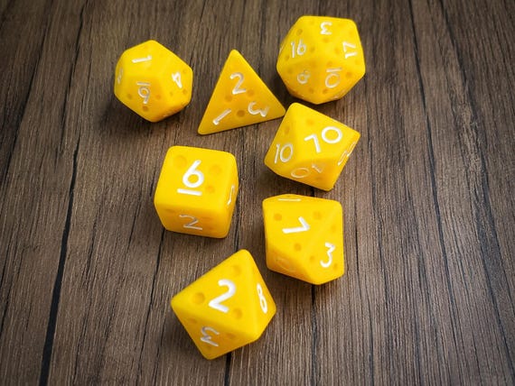 Cheese Themed Dice Set | D&D Dice | DND - Etsy